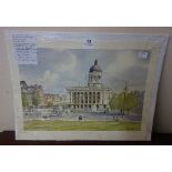 Six K.W. Burton signed limited edition prints, Nottingham City Centre, unframed