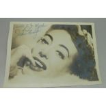 A signed photograph of Joan Crawford