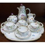 A Schlaggenwald coffee set with tray, cream jug a/f