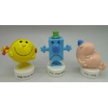 Seven Beswick Mr Men and Little Miss character figures, boxed