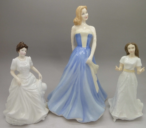 Three Royal Doulton figures, Taylor, HN4496, Harmony, HN4096 and Greetings, HN4250