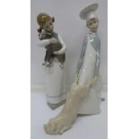 Two Lladro figures, one a/f, height of tallest 24.5cm