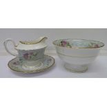 A Shelley sugar bowl and cream jug