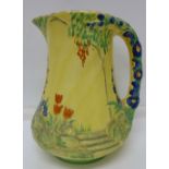 A Burleigh Ware hand painted jug, a/f, height 18cm