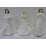Three Royal Doulton figures, Sweet Delight, HN4398, Christmas Day, HN4062 and Forget-Me-Not, HN3388