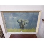 A David Shepherd elephant print, framed