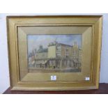 Thomas Cooper Moore (1827 - 1901), Nottingham street scene, oil on board, framed