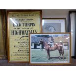 A signed photographic print of a jockey and racehorse, Grundy, The 1975 Winner of The Irish 2000
