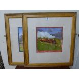 A set of four railway prints, framed