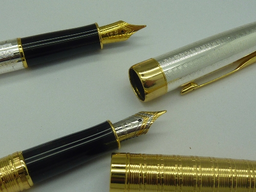 Two Parker Sonnet pens, both with 18ct gold nibs, unused - Image 2 of 2