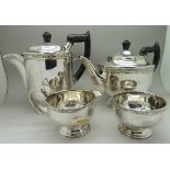 A Viners four piece plated tea service