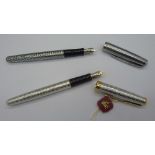 Two Parker Sonnet pens, both with 18ct gold nibs, unused