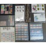 An album of first day covers, approximately 150 in total, 1970's and 1980's and three stock books