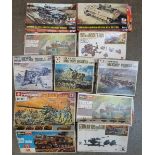 Eleven model kits, German army vehicles, etc. including ESCI, Hasegawa, Eidai and Grip