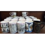 Twenty-two Wedgwood transfer printed mugs