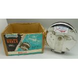 An Alvey Bakelite and chrome deep sea snapper fishing reel, made in Australia, with box
