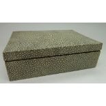 A shagreen cigarette box, width 15cm