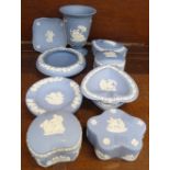 Twelve pieces of Wedgwood Jasperware