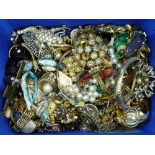 A collection of costume jewellery, weight with box 1.68kg