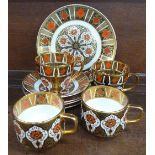 Four Burtondale cups and saucers and a side plate