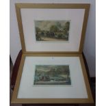 A pair of coaching prints, Through The Floods and The Four-In-Hand, Hyde Park,