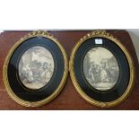 A pair of Victorian oval prints, classical scenes,