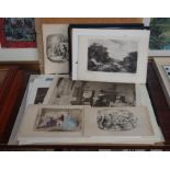 K.D. Robinson, four Yorkshire landscapes, watercolour, engravings, etc.