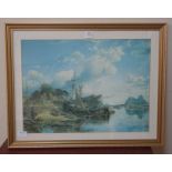 A Samuel Bough print, Gabbarts & Iron Shipyard,