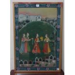 An Indian gouache on silk, wedding procession,