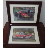 A pair of Michael Turner motor racing prints,