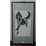 A Chinese print of a horse,