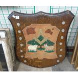A Masonic oak shield shape plaque