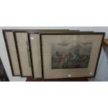 A set of four racing prints, The first Steeple-Chase on Record,