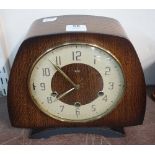 A Smiths oak mantel clock