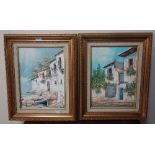 A pair of Mediterranean landscapes, oil on canvas,