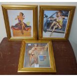 A set of three Gil Elvgren prints