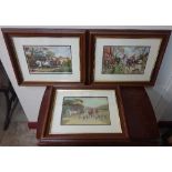 A set of three fox hunting prints