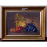 A still life of fruit, oil on canvas,