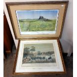 Two military related prints, The 60th Rifles At The Storming Of Delhi, Islandwa Camp and a M.