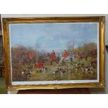 A fox hunting scene print,