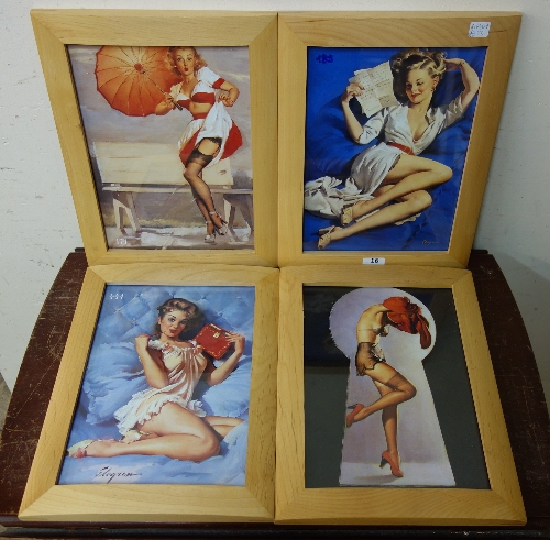 A set of four Gil Elvgren prints,