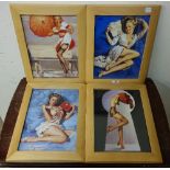 A set of four Gil Elvgren prints,