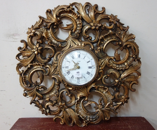 A French gilt wall clock