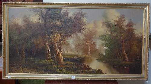 A continental landscape, oil on canvas,