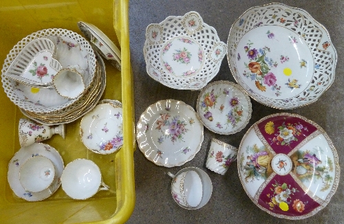 German china including Dresden and Weimera, cups, saucers,