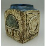 A small Troika cube vase with Troika Cornwall PB backstamp