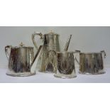 A four piece EPNS engraved tea and coffee set by Elkington & Co., c.