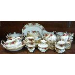 Royal Albert Old Country Roses dinner and tea ware, comprising plates, saucers, two teapots, sugar,