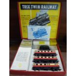 A Twix Twin Railway train set, boxed,