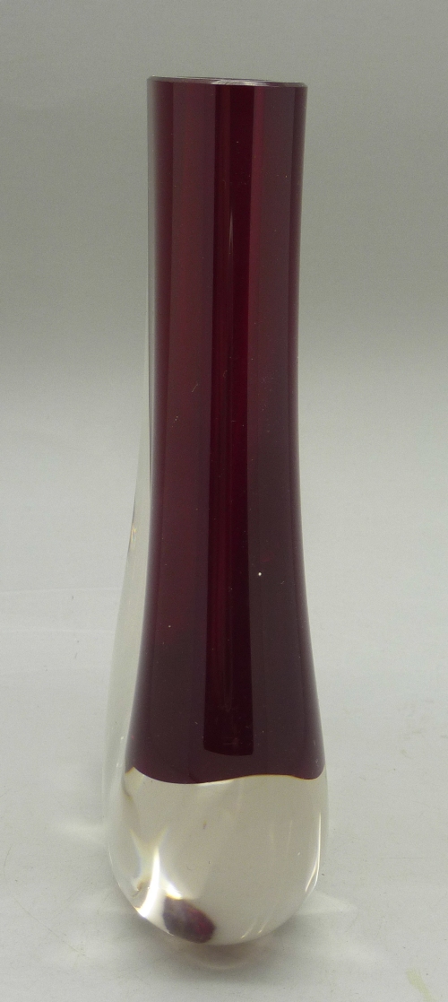 A Whitefriars glass 1970's Hambone vase in ruby red by Geoffrey Baxter, pattern no. - Image 2 of 2